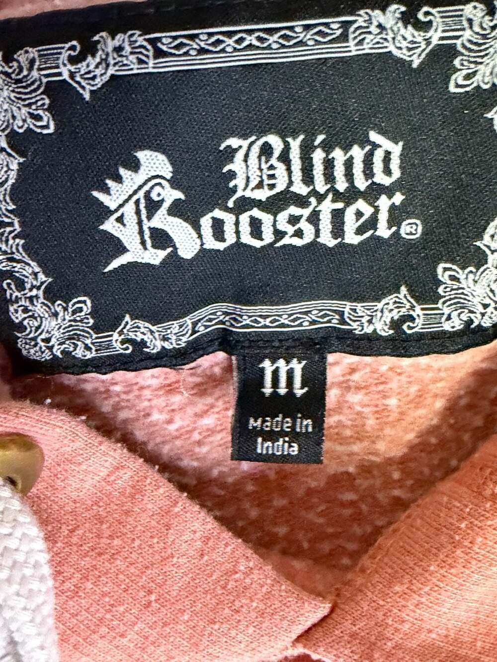 Blind Rooster Empathy Floral Embroidered Hoodie Size M - Picture 3 of 4